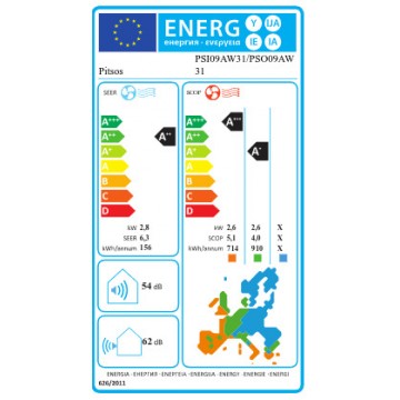 Pitsos Ioli Premium PSI09AW31/PSO09AW31 Κλιματιστικό Inverter 9000 BTU με Ιονιστή και WiFi Pitsos Ioli Premium PSI09AW31/PSO09AW31 Κλιματιστικό Inverter 9000 BTU με Ιονιστή και WiFi